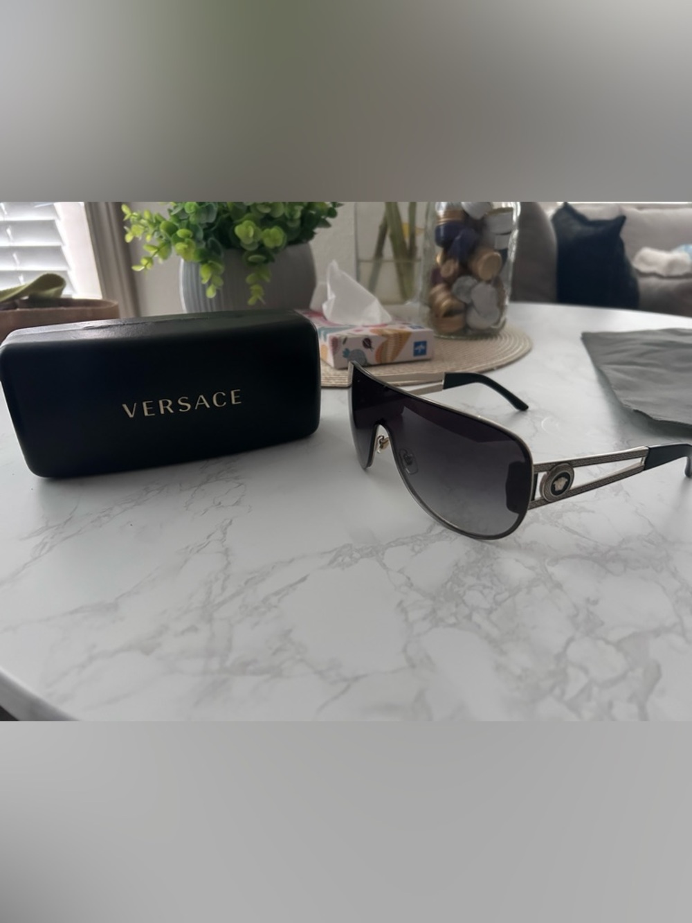 Versace Frameless Pilot Sunglasses